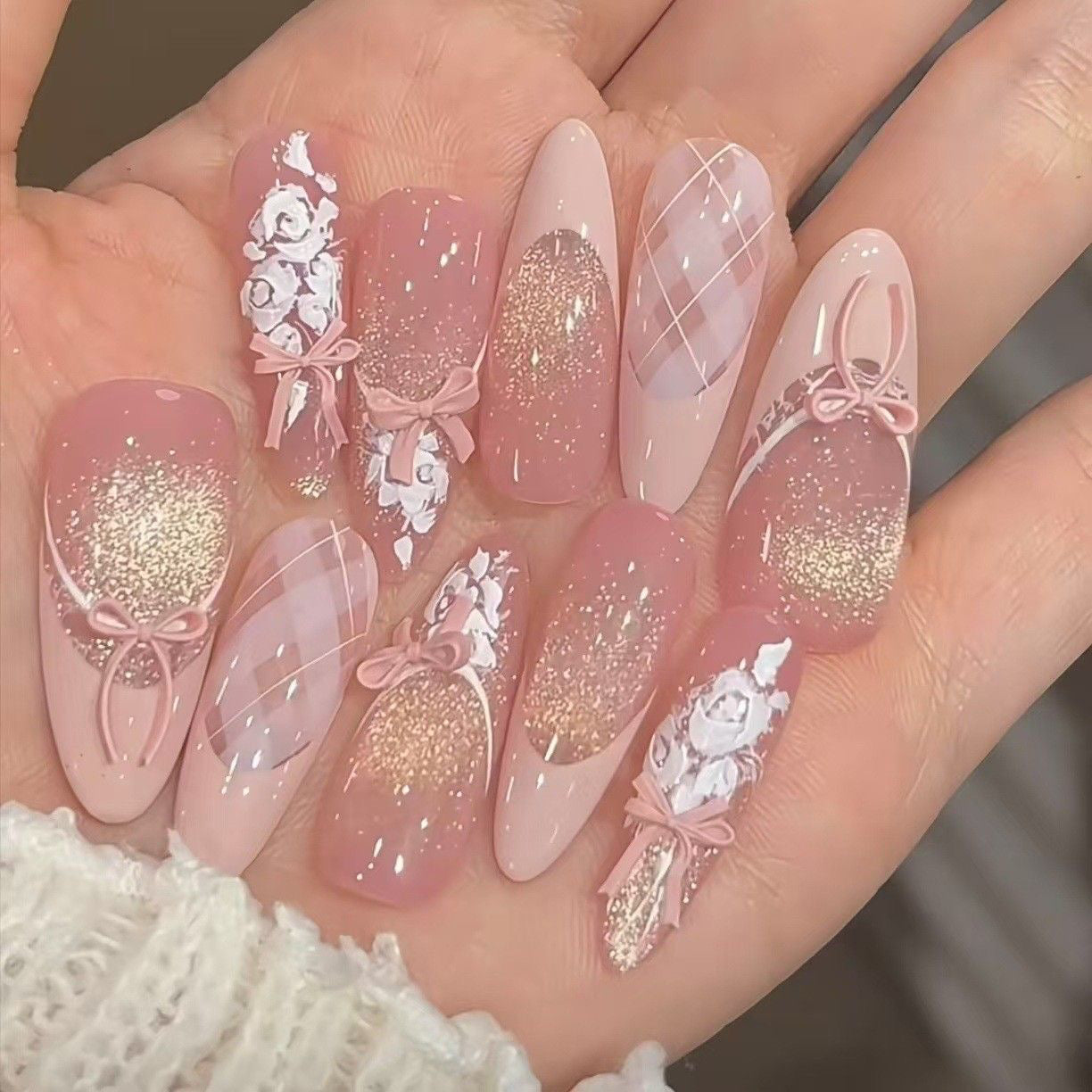 Butterfly Pink Champagne Nail Stickers