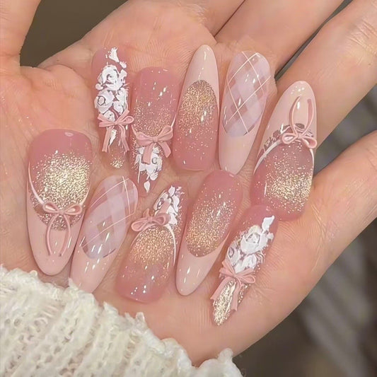 Butterfly Pink Champagne Nail Stickers