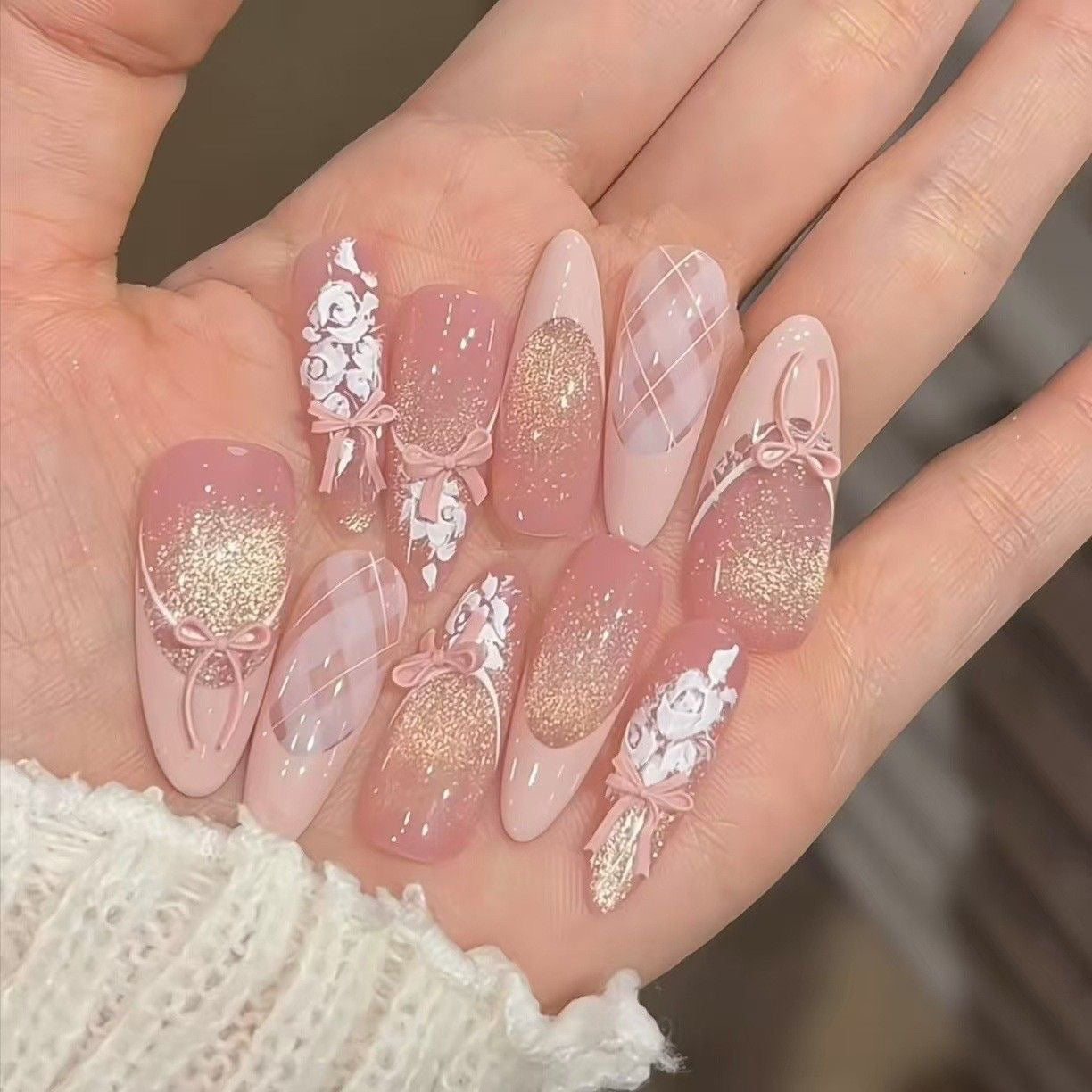 Butterfly Pink Champagne Nail Stickers